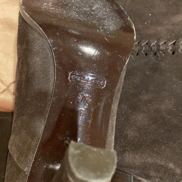 Coach fabulous brown suede heels boots, elegant style, size 7.5 - Picture 6 of 16